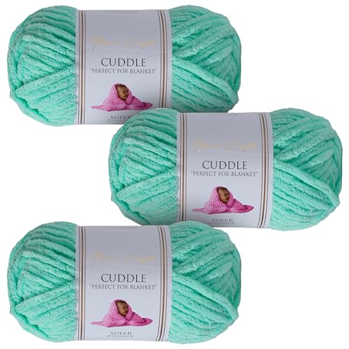 Utopia Crafts Cuddle Super Chunky Chenille, weiches Garn zum Stricken und Häkeln, 3 x 100 g, Minzgrün Utopia Crafts Cuddle Super Chunky Chenille, weiches Garn zum Stricken und Häkeln, 3 x 100 g, Minzgrün von Utopia Crafts