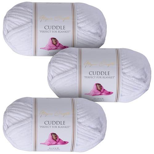 Utopia Crafts Cuddle Super Chunky Chenille, weiches Garn zum Stricken und Häkeln, 3 x 100 g, Weiß Utopia Crafts Cuddle Super Chunky Chenille, weiches Garn zum Stricken und Häkeln, 3 x 100 g, Weiß von Utopia Crafts