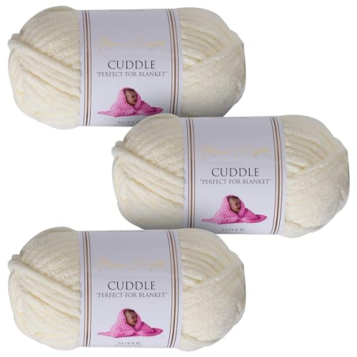 Utopia Crafts Cuddle Super Chunky Chenille, weiches Garn zum Stricken und Häkeln, 3 x 100 g, cremefarben Utopia Crafts Cuddle Super Chunky Chenille, weiches Garn zum Stricken und Häkeln, 3 x 100 g, cremefarben von Utopia Crafts