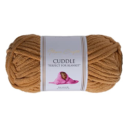 Utopia Crafts Cuddle Super Chunky Chenille-Garn zum Stricken und Häkeln, 100 g – 60 m, Beige von Utopia Crafts