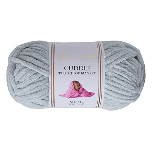 Utopia Crafts Cuddle Super Chunky Chenille-Garn zum Stricken und Häkeln, 100 g – 60 m, Hellgrau von Utopia Crafts