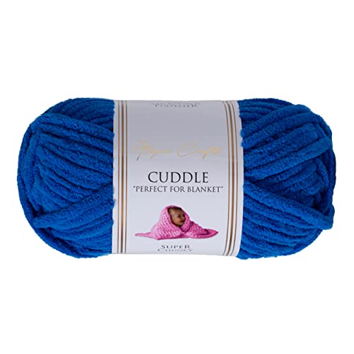 Utopia Crafts Cuddle Super Chunky Chenille-Garn zum Stricken und Häkeln, 100 g – 60 m, Königsblau von Utopia Crafts