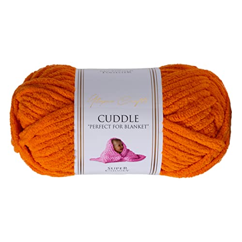 Utopia Crafts Cuddle Super Chunky Chenille-Garn zum Stricken und Häkeln, 100 g – 60 m (Kürbisorange) von Utopia Crafts