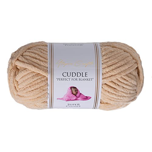 Utopia Crafts Cuddle Super Chunky Chenille-Garn zum Stricken und Häkeln, 100 g – 60 m (Milk Shake), Milchshake von Utopia Crafts