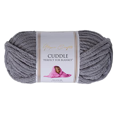 Utopia Crafts Cuddle Super Chunky Chenille-Garn zum Stricken und Häkeln, 100 g – 60 m (mittelgrau) von Utopia Crafts