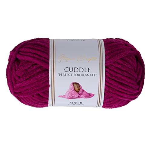 Utopia Crafts Cuddle Super Chunky Chenille Weiches Garn zum Stricken und Häkeln, 100g-60m (Lila) von Utopia Crafts