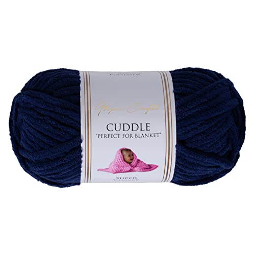 Utopia Crafts Cuddle Super Chunky Chenille Weiches Garn zum Stricken und Häkeln, 100g-60m (Marineblau) von Utopia Crafts