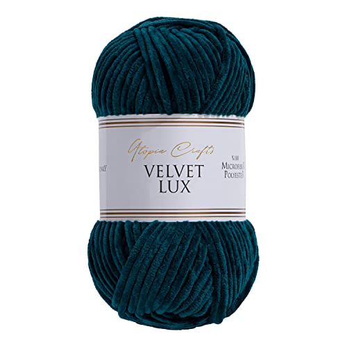 Utopia Crafts Velvet Lux Chenille-Garn, superweich, grob, zum Stricken und Häkeln, 100 g – 110 m, Petrolgrün Utopia Crafts Velvet Lux Chenille-Garn, superweich, grob, zum Stricken und Häkeln, 100 g – 110 m, Petrolgrün von Utopia Crafts