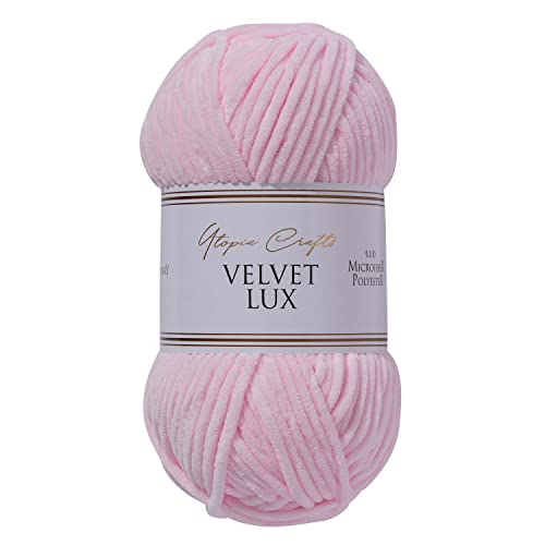 Utopia Crafts Velvet Lux Chenille-Garn, superweich, grob, zum Stricken und Häkeln, 100 g – 110 m, Rosa Schwan Utopia Crafts Velvet Lux Chenille-Garn, superweich, grob, zum Stricken und Häkeln, 100 g – 110 m, Rosa Schwan von Utopia Crafts