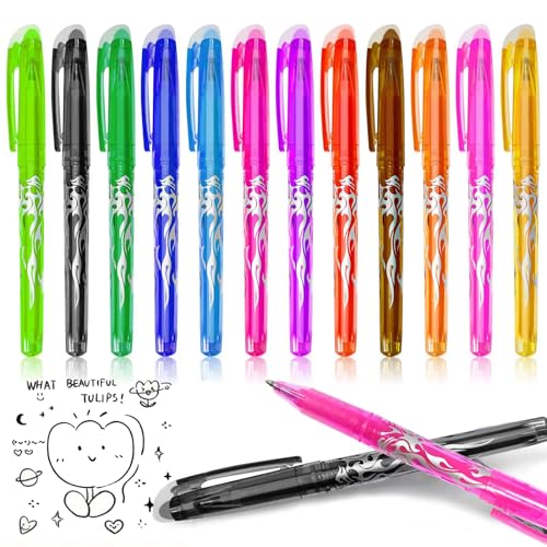 Uunquee 12 Farben Radierbarer Kugelschreiber, Kugelschreiber mit Radiergummi, 0.7mm Radierbarer Tintenroller für Studenten Geschenk, Schul Bürobedarf, Zeichnen, Schreiben, Sammelalbum Uunquee 12 Farben Radierbarer Kugelschreiber, Kugelschreiber mit Radiergummi, 0.7mm Radierbarer Tintenroller für Studenten Geschenk, Schul Bürobedarf, Zeichnen, Schreiben, Sammelalbum von Uunquee