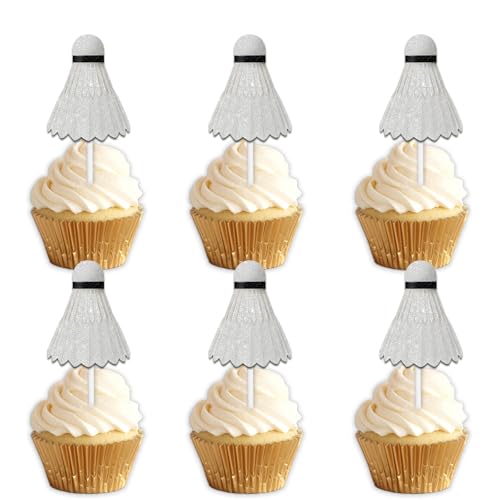 18 x glitzernde Badminton-Bälle, Dessert-Cupcake-Topper, Picks für Badminton, Sport, Spiel, Themen-Dekoration, Zubehör für Männer und Frauen, Happy Birthday, Party-Dekorationen 18 x glitzernde Badminton-Bälle, Dessert-Cupcake-Topper, Picks für Badminton, Sport, Spiel, Themen-Dekoration, Zubehör für Männer und Frauen, Happy Birthday, Party-Dekorationen von Uwaikin
