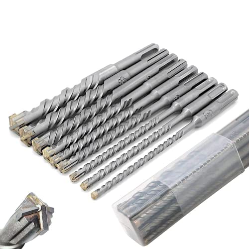 SDS Plus Bohrer Set-Hammerbohrer für Beton mit 4 Schneiden in den Größen 5,6,6,8,8,10,12,14,16 x 160mm-Uwenkjie für Beton und Mauerwerk SDS Plus Bohrer Set-Hammerbohrer für Beton mit 4 Schneiden in den Größen 5,6,6,8,8,10,12,14,16 x 160mm-Uwenkjie für Beton und Mauerwerk von Uwenkjie