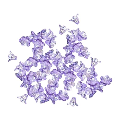 UxicRuya 100 Stück Klare Blumenperlen für Die Schmuckherstellung, DIY Halsketten, Ornamente, Frauengeschenke, Lila UxicRuya 100 Stück Klare Blumenperlen für Die Schmuckherstellung, DIY Halsketten, Ornamente, Frauengeschenke, Lila von UxicRuya