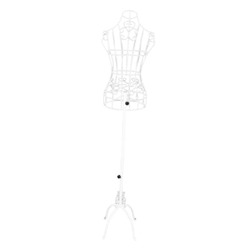 UxicRuya Draht Mannequin Torso, Halbkörper, Metallornament, Kleiderständer, Schneiderpuppe für Schneider, Nähständer, Weiß von UxicRuya