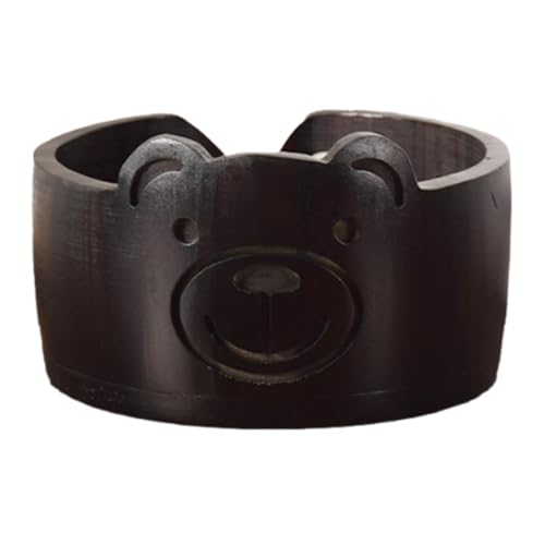 UxicRuya Garnschale Aus Holz, Häkelschale mit Geschnitztem Loch, Holz, Spender, Aufbewahrung von Webgarn, Strickgarnhalter für Frauen, Geschenk, Schwarz, Bär von UxicRuya