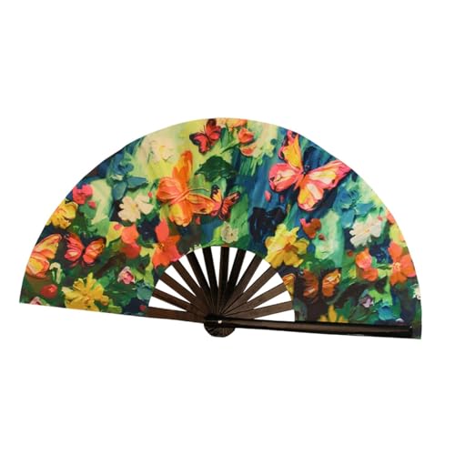 UxicRuya Kung Fu Deko Fächer für Damen Und Herren, Hochzeit Oder Zum Konzert, Bunter Schmetterling UxicRuya Kung Fu Deko Fächer für Damen Und Herren, Hochzeit Oder Zum Konzert, Bunter Schmetterling von UxicRuya