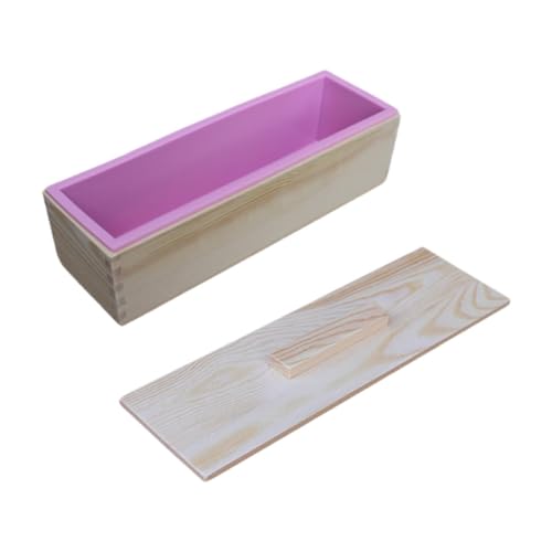 UxicRuya Rechteckige Silikonseifenform mit Holzbox, Rosa UxicRuya Rechteckige Silikonseifenform mit Holzbox, Rosa von UxicRuya