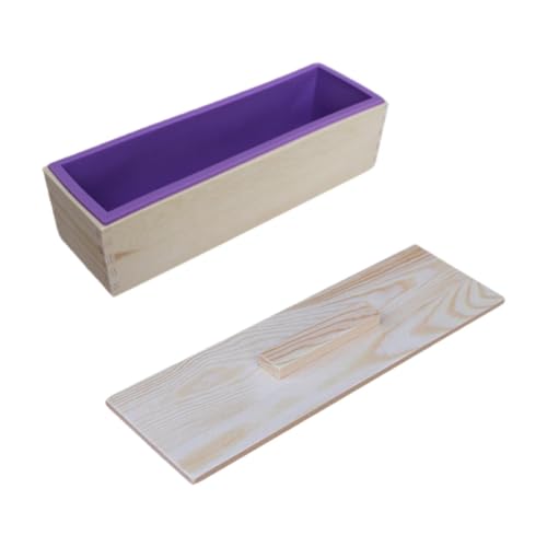 UxicRuya Rechteckige Silikonseifenform mit Holzbox, Violett UxicRuya Rechteckige Silikonseifenform mit Holzbox, Violett von UxicRuya