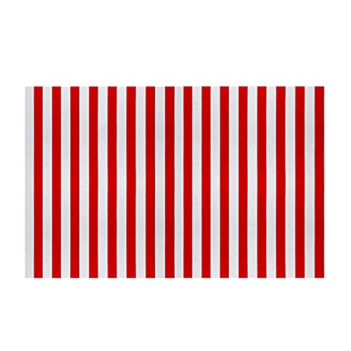 UxradG Rot-weiß gestreifte Tischdecke, Karneval, Zirkus-Tischrock, Weihnachtstischdecke, für Innen- und Außenbereich, Abdeckung für Zirkus-Motto-Party, Geburtstagsparty-Dekorationen (Rot + Weiß) von UxradG