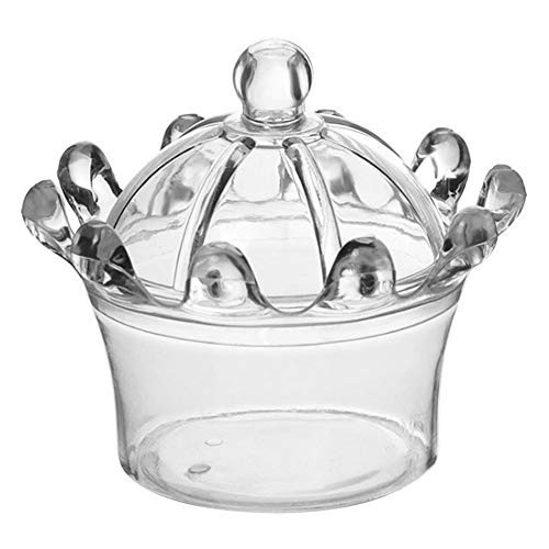 Crown Shape Safe Kunststoff Kunststoffbox Candy Boxes 12 Stück für Hochzeitsbevorzugungsparty-Geburtstagsfeiern(Transparent) von Uxsiya