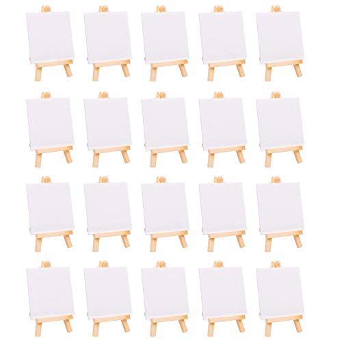 Uxsjakjsd 20 StüCk Mini Segeltuch Zeichen Brett mit Staffelei, Malerei Leinwand Panel, Geeignet für Kunst Malerei ZubehöR Uxsjakjsd 20 StüCk Mini Segeltuch Zeichen Brett mit Staffelei, Malerei Leinwand Panel, Geeignet für Kunst Malerei ZubehöR von Uxsjakjsd