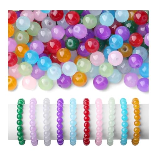 Uxsjakjsd 500 Stk. Handgefertigte Perlen für Armbänder, Farbmischung, 8mm Rund, für DIY-Bastelsets Zur Schmuckherstellung Von Ohrringen, Armbändern und Halsketten Uxsjakjsd 500 Stk. Handgefertigte Perlen für Armbänder, Farbmischung, 8mm Rund, für DIY-Bastelsets Zur Schmuckherstellung Von Ohrringen, Armbändern und Halsketten von Uxsjakjsd