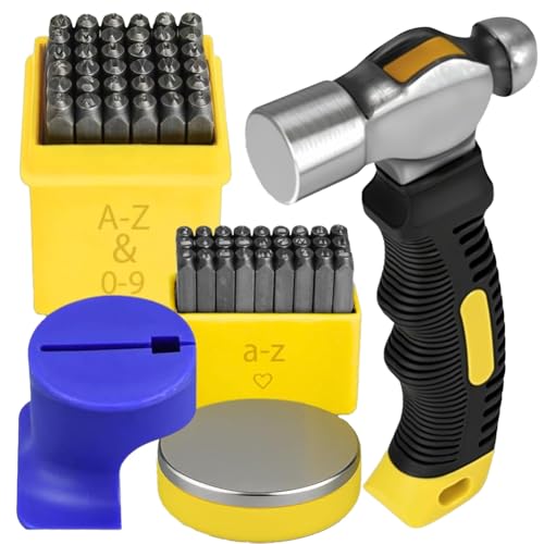 Uxsjakjsd 64pcs Metall -Stempelkit - Metallstempel für Schmuckbriefpunsch -Set Lederstahlnummer und Briefstempelkit von Uxsjakjsd