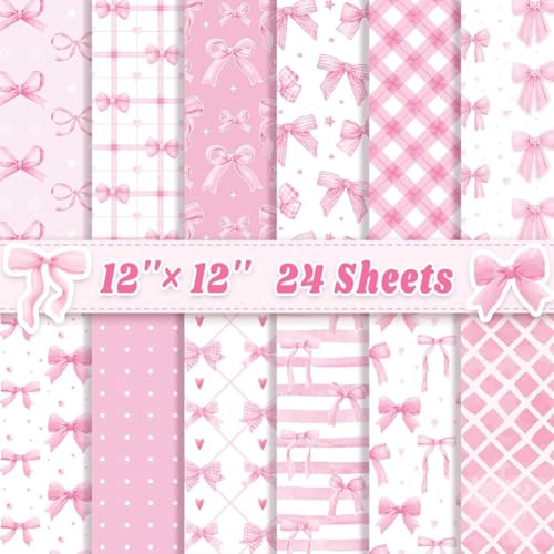 Uxsjakjsd Dekoratives Sammelalbumpapier 12 '' X 12 '' 24 Blätter Doppelseitiger Bows Muster Decoupage Cardstock Bogen Uxsjakjsd Dekoratives Sammelalbumpapier 12 '' X 12 '' 24 Blätter Doppelseitiger Bows Muster Decoupage Cardstock Bogen von Uxsjakjsd