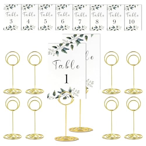 Uxsjakjsd Elegante Goldene Tischnummernhalter - 10er-Pack Tischkarten- und Papierständer für Hochzeiten, Veranstaltungen und Partys Uxsjakjsd Elegante Goldene Tischnummernhalter - 10er-Pack Tischkarten- und Papierständer für Hochzeiten, Veranstaltungen und Partys von Uxsjakjsd