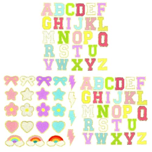 Uxsjakjsd Selbstklebende Buchstaben-Patches für Rucksäcke: 75 Stück Aufklebbare Varsity-Buchstaben-Patches mit Süßem Stern- für Kleidung, Hüte, Uxsjakjsd Selbstklebende Buchstaben-Patches für Rucksäcke: 75 Stück Aufklebbare Varsity-Buchstaben-Patches mit Süßem Stern- für Kleidung, Hüte, von Uxsjakjsd