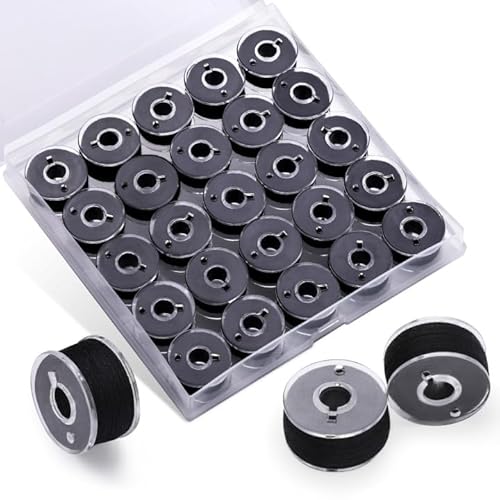 UzecPk Nähschnur, 25-teiliges Garn-Set für Nähmaschine, schwarz, Größe A, SA156, vorgewickelte Spulen, Fäden für Stickerei und Nähmaschinen, 45,7 m Spule Faden-Set, DIY und Zuhause UzecPk Nähschnur, 25-teiliges Garn-Set für Nähmaschine, schwarz, Größe A, SA156, vorgewickelte Spulen, Fäden für Stickerei und Nähmaschinen, 45,7 m Spule Faden-Set, DIY und Zuhause von UzecPk