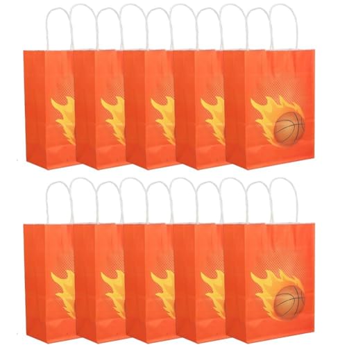 Uzztfa 10 Stück Basketball-geschenktüten, Basketball-Party-geschenktüten, Basketball-Goody-süßigkeiten-papiertüten Griffen, Basketball-Party-Dekorationen Uzztfa 10 Stück Basketball-geschenktüten, Basketball-Party-geschenktüten, Basketball-Goody-süßigkeiten-papiertüten Griffen, Basketball-Party-Dekorationen von Uzztfa