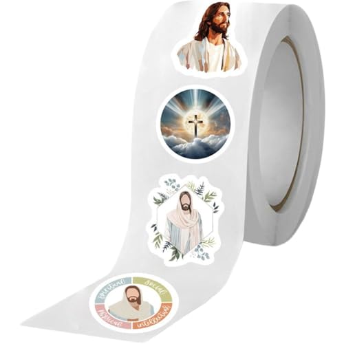 Uzztfa 500 Stück Jesus-Aufkleber, Christliche Aufkleber, Rolle, Umschlagsiegel, Aufkleber Bibelversen, Religiöse Aufkleber Für Kinder, Religiöse Sachen, Christliche Geschenke Uzztfa 500 Stück Jesus-Aufkleber, Christliche Aufkleber, Rolle, Umschlagsiegel, Aufkleber Bibelversen, Religiöse Aufkleber Für Kinder, Religiöse Sachen, Christliche Geschenke von Uzztfa