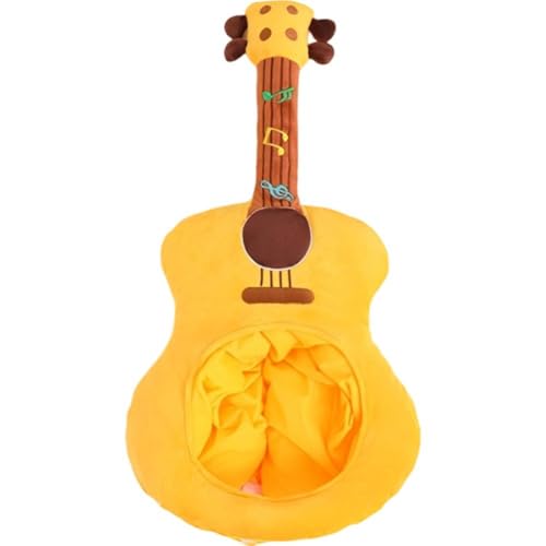 Uzztfa Lustiger Gitarrenhut, Süße Kopfbedeckung in Gitarrenform, Atmungsaktive Kopfbedeckungen Für Halloween, Cosplay, Party, Kostüm, Kopfbedeckung von Uzztfa