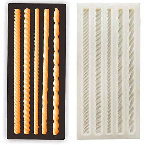 Uzztfa Seile Silikonformen Kuchen Fondant Prägeform Hanfseilförmige Backform Silikon Kuchenrand Fondantform DIY Backwerkzeug von Uzztfa