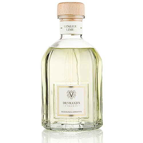 Dr. Vranjes – Ginger Lime Diffuser 500 ml mit Weiße Stäbchen - Luxus-Raumduft, Made in Italy, Hauptnote: Fruchtig, Duftpyrammide: Limette, Ingwer, Weiße Pfeffer von Dr. Vranjes