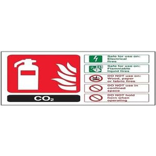 Feuerlöscher, CO2-ID, 150 x 100 mm, wiederklebbares Sicherheitsschild von V Safety