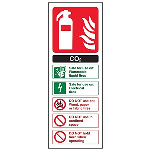 Feuerlöscher, CO2-ID, 75 x 200 mm, wiederklebbares Sicherheitsschild von V Safety