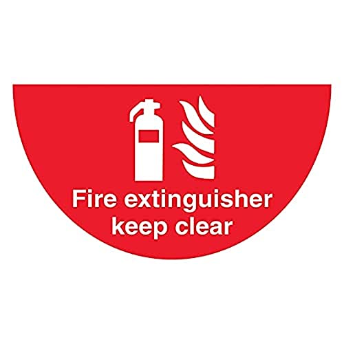 Feuerlöscher – 620 x 350 mm – halbmondförmiger selbstklebender Bodenaufkleber von V Safety