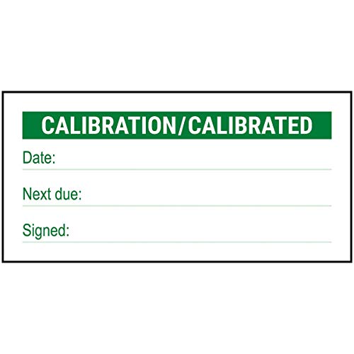 VSafety Aufkleber „Kalibrierung/kalibriert“ (Calibration/Calibrated) zum Beschriften, grün, 51 x 25 mm (Rolle mit 250 Stück) von V Safety