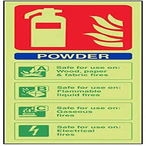 VSafety Warnschild für Feuerlöscher, leuchtet im Dunkeln, 75 mm x 200 mm, selbstklebendes Vinyl von VSafety
