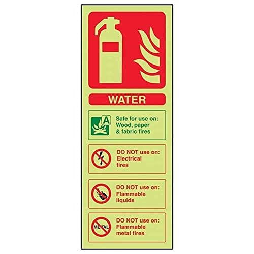 VSafety Warnschild für Feuerlöscher, Wasser-Kennzeichnung, leuchtet im Dunkeln, 75 x 200 mm, selbstklebendes Vinyl VSafety Warnschild für Feuerlöscher, Wasser-Kennzeichnung, leuchtet im Dunkeln, 75 x 200 mm, selbstklebendes Vinyl von VSafety