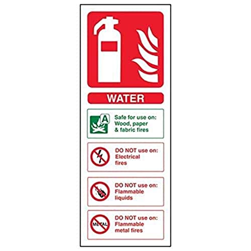 VSafety Wasserausweis Feuerlöscher Schild – Hochformat – 100 mm x 280 mm – 2 mm starrer Kunststoff VSafety Wasserausweis Feuerlöscher Schild – Hochformat – 100 mm x 280 mm – 2 mm starrer Kunststoff von VSafety