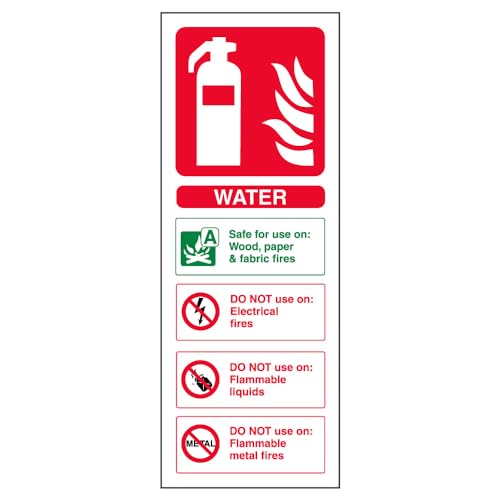 VSafety Water ID Feuerlöscher-Schild – Hochformat – 75 mm x 200 mm – 2 mm starrer Kunststoff VSafety Water ID Feuerlöscher-Schild – Hochformat – 75 mm x 200 mm – 2 mm starrer Kunststoff von VSafety