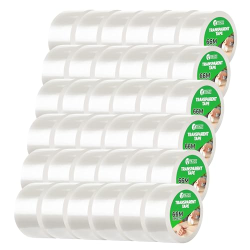V1 TRADE Paketklebeband - Paketband - Klebeband Transparent 66m x 50mm - 36 Rollen zum Kartons Verpacken und Umzug V1 TRADE Paketklebeband - Paketband - Klebeband Transparent 66m x 50mm - 36 Rollen zum Kartons Verpacken und Umzug von V1 TRADE