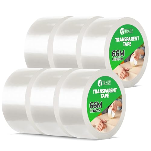 V1 TRADE Paketklebeband - Paketband - Klebeband Transparent 66m x 50mm - 6 Rollen zum Kartons Verpacken und Umzug V1 TRADE Paketklebeband - Paketband - Klebeband Transparent 66m x 50mm - 6 Rollen zum Kartons Verpacken und Umzug von V1 TRADE