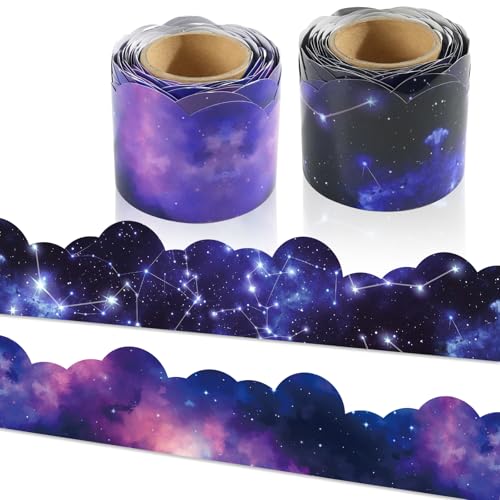 Pinnwand-Bordüre, Weltraumthema, Klassenzimmer-Dekoration, 2 Rollen, Galaxie-Sternenhimmel, gewellte Pinnwand-Bordüre für Schule, Büro, Klassenzimmer, Tür, Wanddekoration, Lehrer, ein Muss für Lehrer Pinnwand-Bordüre, Weltraumthema, Klassenzimmer-Dekoration, 2 Rollen, Galaxie-Sternenhimmel, gewellte Pinnwand-Bordüre für Schule, Büro, Klassenzimmer, Tür, Wanddekoration, Lehrer, ein Muss für Lehrer von VABAMNA