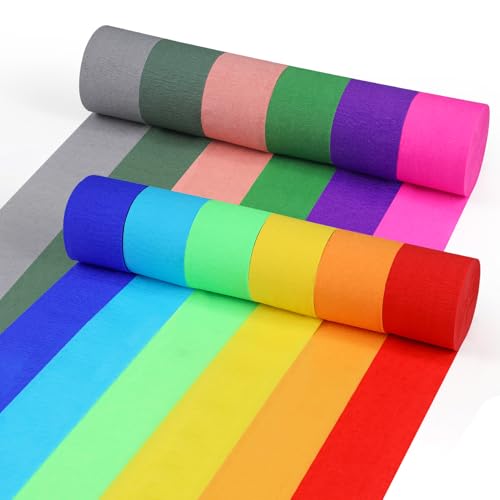 VABNEER 12 Rollen Krepppapier Bunt, 4.5cm x 25m Kreppbänder für Hochzeit Geburtstags Party Feier Dekoration VABNEER 12 Rollen Krepppapier Bunt, 4.5cm x 25m Kreppbänder für Hochzeit Geburtstags Party Feier Dekoration von VABNEER