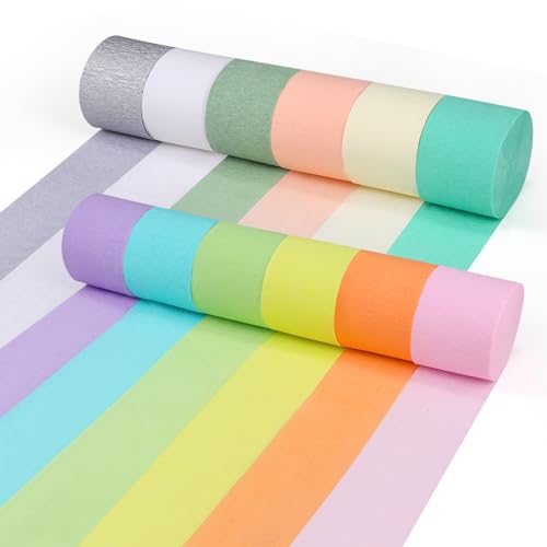 VABNEER 12 Rollen Krepppapier Bunt, 4.5cm x 25m Kreppbänder für Hochzeit Geburtstags Party Feier Dekoration VABNEER 12 Rollen Krepppapier Bunt, 4.5cm x 25m Kreppbänder für Hochzeit Geburtstags Party Feier Dekoration von VABNEER