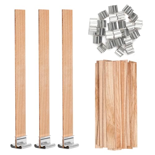 VABNEER 50 Stücke Docht für Kerzen Holz Kerze Docht Kerzen Dochte für Kerzenherstellung DIY Handwerk 13 x 130mm von VABNEER